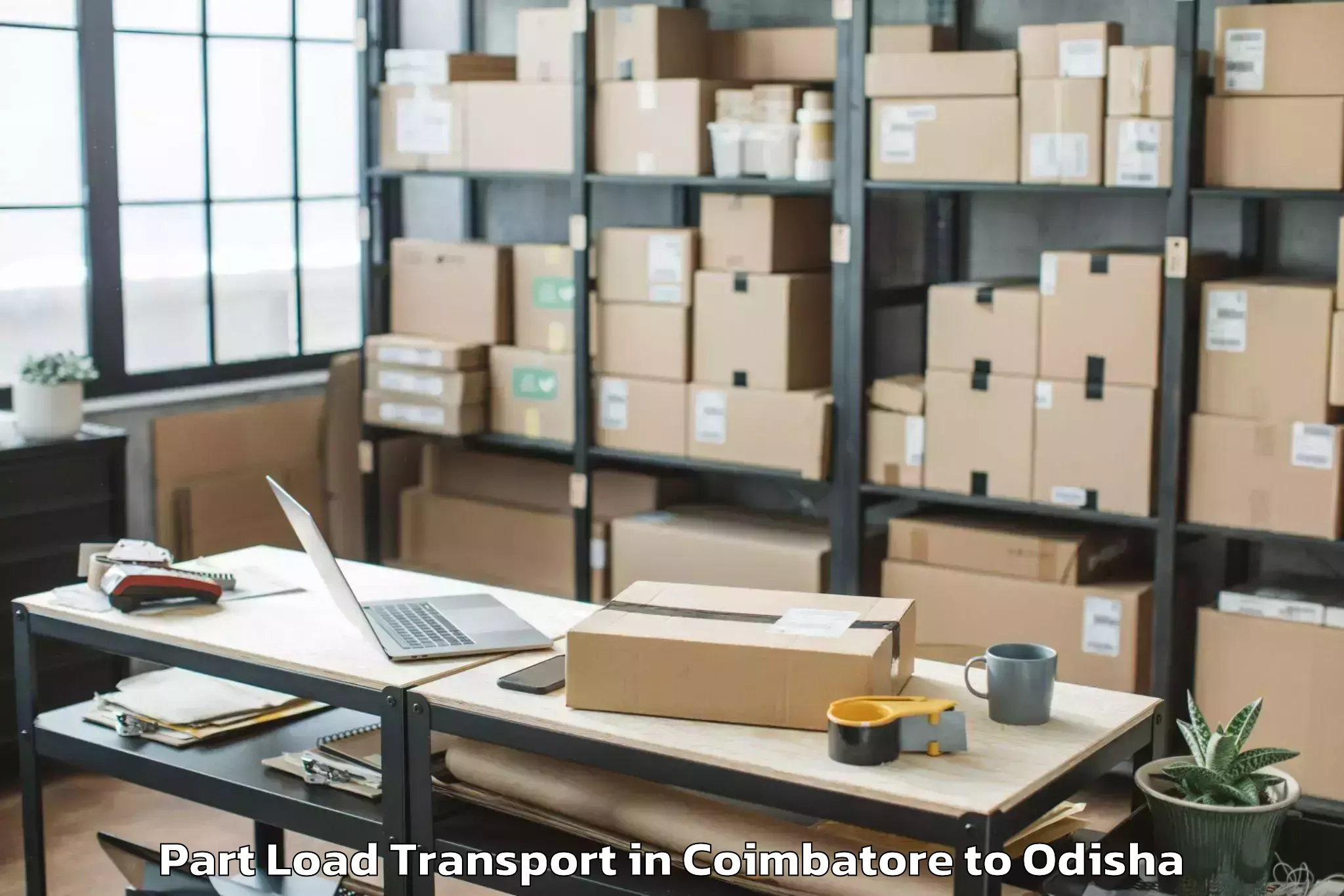 Book Coimbatore to Bari Ramachandrapur Part Load Transport Online